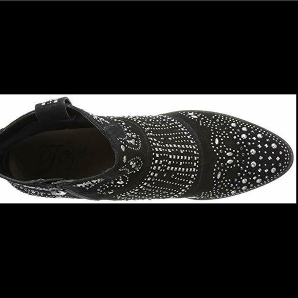 Fergie Elis Studded Black Suede Block Heel Booties SOLD - Picture 5 of 10